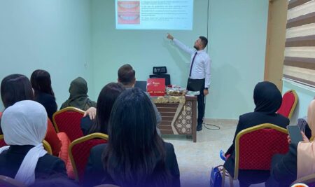 photo…. Part of the discussions of the graduation research of the fifth-stage students in the Faculty of Dentistry at #Al-Kitab_University